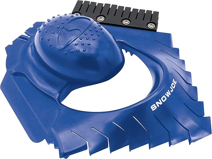 Snow Joe SJEG-DZ Ice Dozer Ice and Snow Scraper Tool | Squeegee Brush, Blue