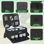 ANILD Golf Trunk Organizer, 2 Layer Golf Storage Case with Separate Ventilated Compartment for 2 Pair Shoes, for Balls, Tees,
