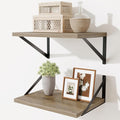 Deep Floating Shelves,16" Wx10 D Floating Shelves for Wall Set of 2,Heavy Duty Wood Floating Shelf with Metal Bracket,Wall Mo