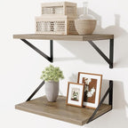 Deep Floating Shelves,16" Wx10 D Floating Shelves for Wall Set of 2,Heavy Duty Wood Floating Shelf with Metal Bracket,Wall Mo