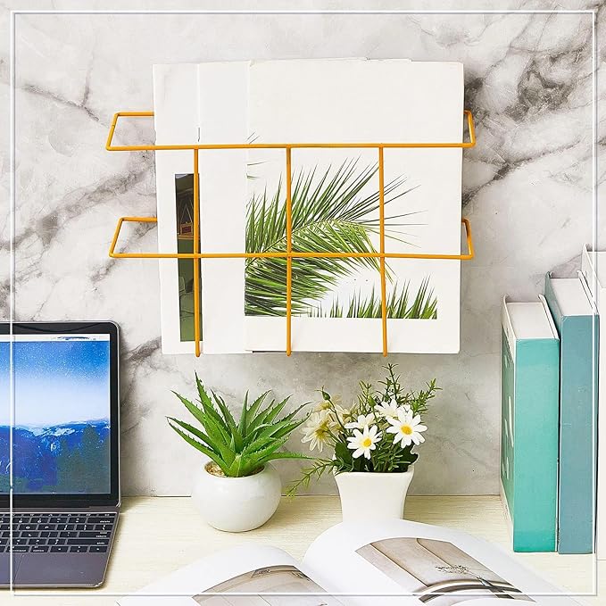 Nuenen 2 Packs MSDS Binder Holder Wall Mount MSDS Binder Rack Mounting Wire 3 Ring Storage for File Magazine Book Sheet Organ