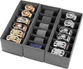 3 Packs Fabric Belt Organizer, 6 Grids Belt Organizer for Closet and Drawer, Foldable Dresser Drawer Organizers, Tie Storage 