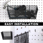 Sieral 6 Pieces Pegboard Baskets Wall Mount Wire Peg Board Baskets 3 Sizes Pegboard Accessories Slatwall Bins Basket Home Gar