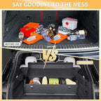 Trunk Organizer for SUV, Collapsible Leather Trunk Organizer for Car with Lid Car Storage for Sedans, Truck, Van, Jeep (Black,