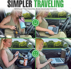 lebogner Steering Wheel Tray, Car Tray for Eating, Hook On Steering Wheel Desk for Food, Laptop and Car Accessories, Car Road Trip Must Haves Gadgets Car Table (Light Pink, with Tablet Slot)