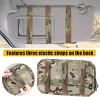 Car Sun Visor Organizer, Tactical Sunvisor Organizers Storage Covers for Trucks, Molle Panel with Pockets Zipper Visor Storage Pouch Accessories, Fits Most Vehicles, SUVs & Jeeps (MC)