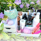 Uncluttered Designs Large Makeup Organizer for Vanity - Countertop Desk With Drawers for Cosmetic, Beauty, Hair, Nail, Perfum
