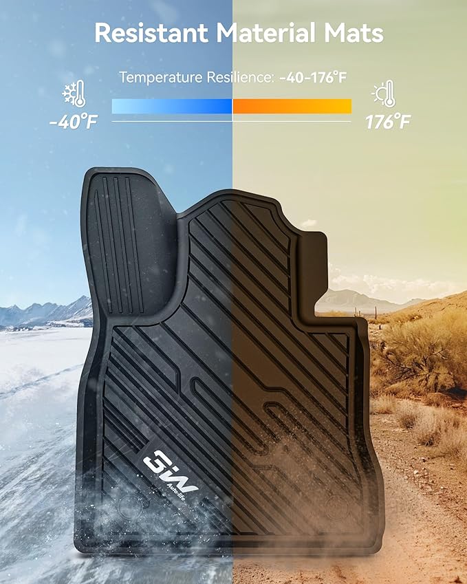 3W Ford Explorer Floor Mats Fit for 2020-2025 2026 Explorer 6 Passenger, TPE All Weather Floor Liner Custom Fit for Explorer Full Set Accessories 3-Rows Car Liners (Includes Explorer Hybrid)