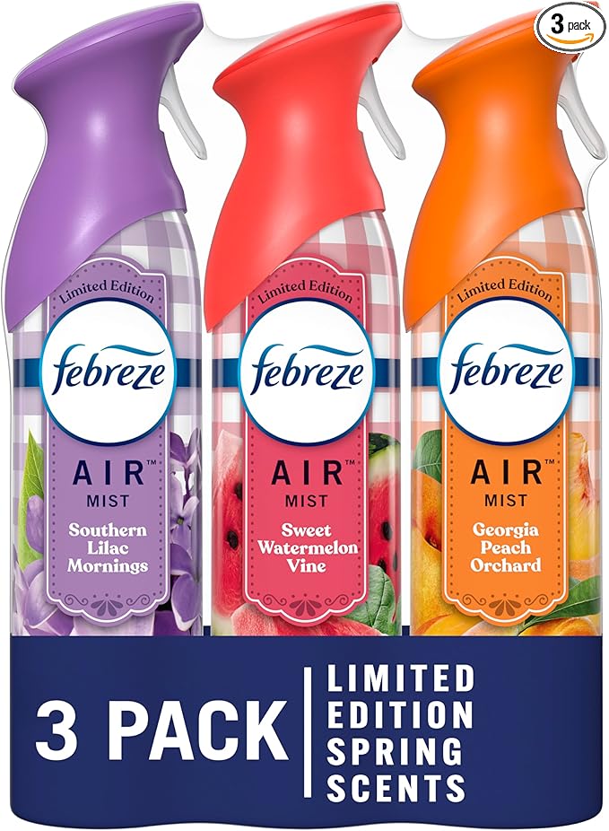 Febreze Air Mist Air Freshener, Odor-Fighting Room, Air Fresheners for Home Bathroom and Kitchen, Spray, Southern Lilac Morni