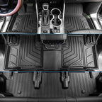 Bomely Floor Mats Compatible with 2020-2026 Toyota Highlander Cargo Liner Back Seat Cover Hybrid Fuel 2025 7 Seats Highlander Accessories (2020-2026,Floor Mats+Trunk Mat with Backrest Mat)