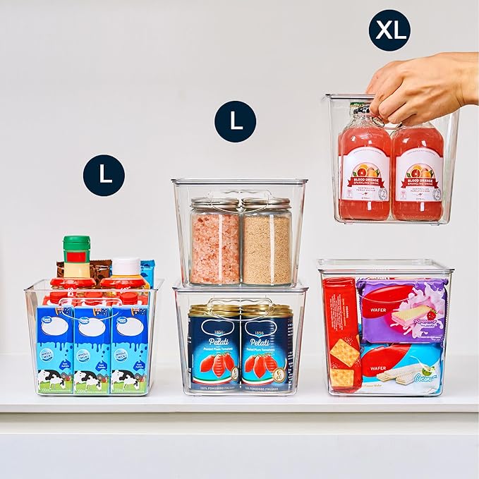 theaoo Large Stackable Refrigerator Organizer Bins