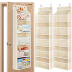 JARLINK 2 Pack Toy Stuffed Animal Storage, Over The Door Organizer W/Clear View Windows, 44lb Load, Baby Toy Storage Organize