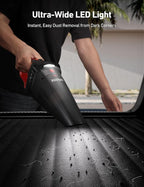 AstroAI Handheld Car Vacuum Cordless with Accessories, Portable Vacuum Cleaner with 12V DC Power, LED Light, Brush, Extended 