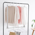 STORAGE MANIAC Hanging Closet Rod, Adjustable Width and Height Closet Hanging Organizer, Space-Saving Clothes Hanging Bar, Cl