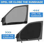 Double Layers Side Window Sunshade Magnetic Bug Screen for Front Doors, Pair Window Bug Screen & Sunshade Curtain Compatible with Mercedes Sprinter 2007-2025