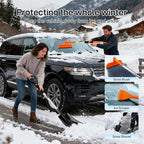 REALYOU 49.2" Car Snow Brush and Ice Scraper for Car Windshield, 3-in-1 Extendable Snow Shovel with Wide Head,180° Pivoting Snow Brush Head and Fpam Grip, Durable Snow Remover for Car Auto Truck SUV