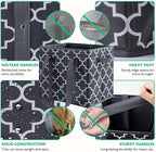 WISELIFE Reusable Grocery Bags 2-Pack Foldable Washable Large Storage Bins Basket Water Resistant Shopping Tote Bag Dark Grey