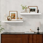 Axeman 24 Inch Floating Shelves for Wall, 9.3" Deep Crown Molding Wood Display Shelf with Heavy Duty Invisible Brackets for L