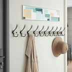 Dseap Coat Rack Wall Mount - 38” Long 10-Tri-Hooks Heavy Duty Coat Hanger Rail Wall Hooks for Hanging Coats Hats Clothing Clo