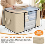 Fab totes 24 Gallons Clothes Storage, Foldable Thick Fabric Blanket Storage Bags, Containers for Organizing Bedroom, Closet, 