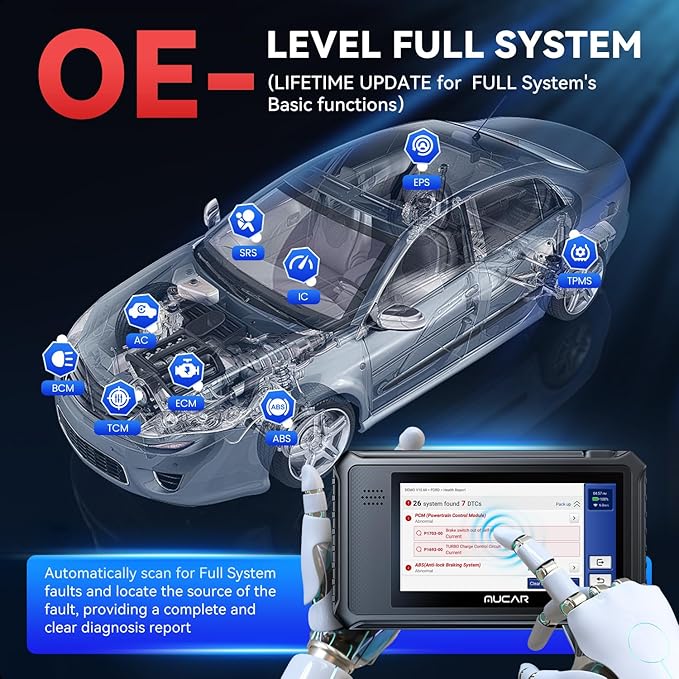 MUCAR VO6 Bidirectional Scan Tool, Full Systems Diagnostic OBD2 Scanner, Automotive Diagnostic Scanner for Car, 28+ Services