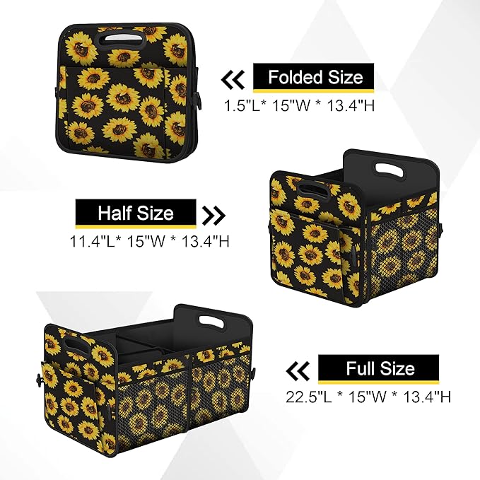 Femuar Car Trunk Organizer with 72L Large Capacity Waterproof Collapsible and 11 Pockets, Trunk Organizer for Car SUV/Jeep/S