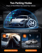 WOLFBOX i07 3 Channel Dash Cam Built-in WiFi GPS, 4K Dash Camera Front and Inside, 1440P+1080P+1080P Triple Car Camera with 3