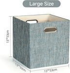 Posprica Storage Basket Bins,13×13×13 Foldable Storage Boxes Fabric Drawer Cubes for Closet Shelf Cabinet Bookcase - Set of 4