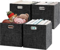 Posprica Fabric Storage Cubes,13×13×13 cube storage bins, Foldable Drawers Baskets Containers for Shelf Cabinet Bookcase,Thic