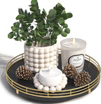 10" Oak Wood Decorative Tray for Home Decor, Tray for Coffee Table Decor Perfume Nightstand Vanity Bathroom Trays for Counter
