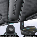 Coverado Leather Seat Covers, Car Seat Covers Full Set, Nappa Leather Seat Covers for Cars, Car Seat Protector Waterproof, Bl
