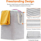 Lifewit 3 Pack Laundry Basket 90L Each, Collapsible Clothes Hamper with Reinforced Handles, Freestanding Waterproof Design fo