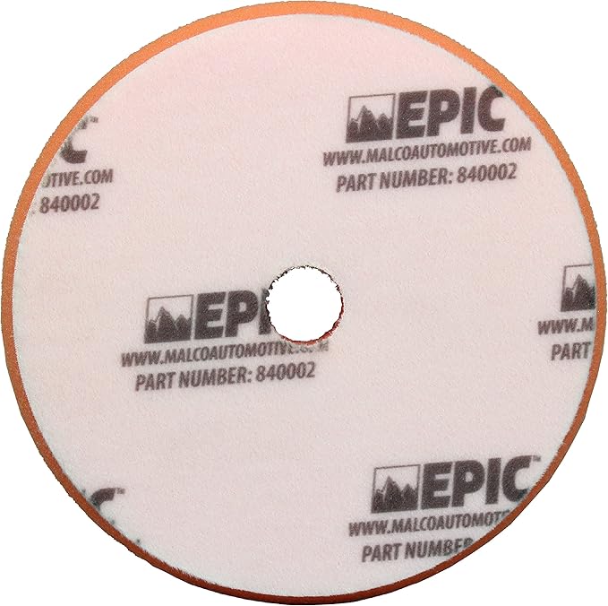 Malco Epic Foam Medium Duty Pad 6.5 inch– Orbital Polishing Pad for P1500 Sand Scratches/Use Epic Medium-Duty Compound (109032) / Swirl-Free and Dust-Free Finish (840002)