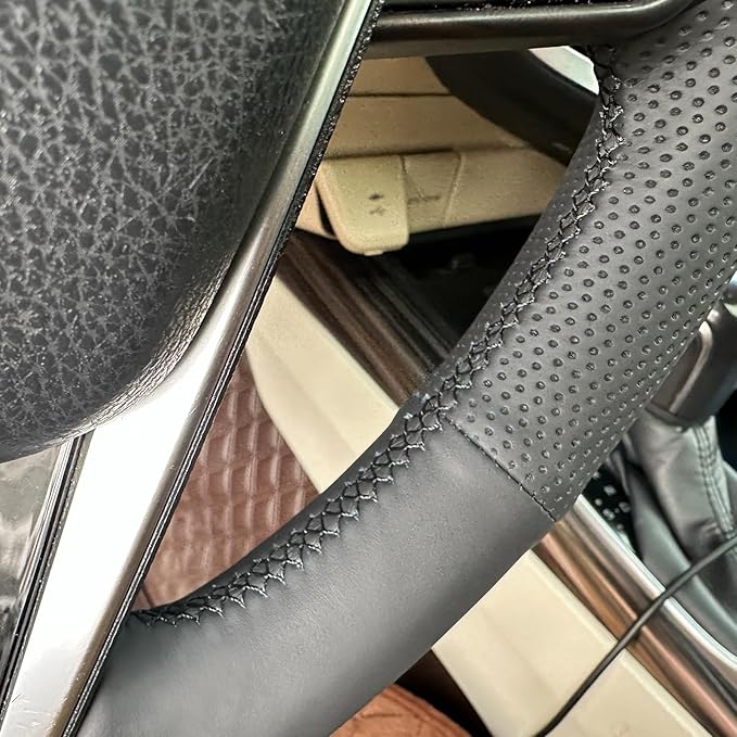 MEWANT Hand Sewn Steering Wheel Cover for Toyota Camry 2018-2019/Toyota Avalon 2019/Toyota Corolla 2019-2020/Toyota RAV4 2019 Steering Wheel Accessories