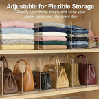 SortNStore Shelf Dividers for Closet Organization: 10" Tall x 16" Deep, Deeper Adhesive Separators Features Acrylic Material 