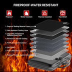 Fireproof File Organizer,Fireproof Document Box with Lock,Large 13 Pocket Expanding File Folder,Hard-Shell Portable Safe Stor