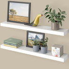 Ballucci Floating Shelves, 36" Wood Wall Shelf Set of 2, with Invisible Brackets for Bathroom, Living Room, Bedroom, Kitchen,