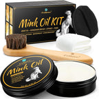Feilove 4-in-1 Mink Oil Leather Conditioner and Cleaner 3.52 oz - Premium Waterproof Formula for Boots and Shoes