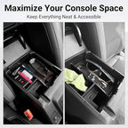 LECART Center Console Organizer Tray & Sun Visor Sunglasses Holder Fit for Ford Bronco 2025 4-Door Car Storage Accessories Set with Anti-slip Mats Sturdy ABS Easy Install Interior Upgrade