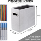 4 Packs Letter Size File Organizer, File Folders Organizer, Fabric Storage Box, Collapsible Paper Organizer with Metal Handle