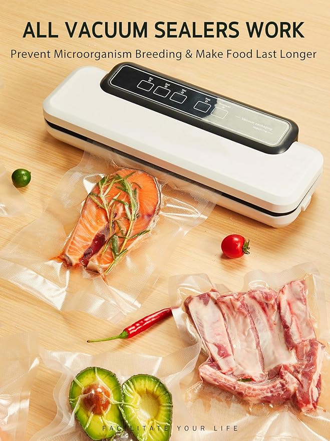 Syntus 11" x 75' and 8" x 75' Food Vacuum Seal Roll Keeper with Cutter Dispenser, Commercial Grade Vacuum Sealer Bag Rolls, B