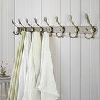 Dseap Coat Rack Wall Mount - 29.5” Long 8-Tri-Hooks Heavy Duty Coat Hanger Rail Wall Hooks for Hanging Coats Hats Clothing Cl