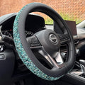 PINCTROT D Shaped Chenille Leather Steering Wheel Cover, Soft Mottled Colors, Sweat-Proof, Non-Slip Grip, All-Season Comfort,