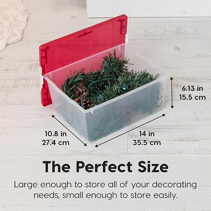 IRIS USA 12 Qt. Plastic Storage Bins Containers with Lids, 4 Pack, Sensory Bin, Craft Storage, Craft Organizers and Storage, 