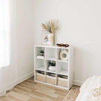 OrganiHaus Rope Baskets for Shelves - Set of 3 Woven Storage Baskets for Organizing, Closet & Toy Storage - Light Honey/Off-W