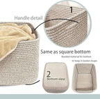 COMFY-HOMI Square Woven Cotton Rope Basket for Organizing, Gift Baskets for Handles, Empty Gift Baskets, Toy Basket for bins|