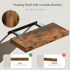 Vivelove Floating Shelves for Wall 16 inchs Long, Display Shelves with Invisible Brackets for Living Room, Bedroom, Kitchen, 