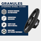Road Comforts Car Steering Wheel Cover - Microfiber Leather Steering Wheel Wrap Sports 14.5-15 Inch Steering Wheel Cover Non-