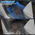 Sunsdrew Floor Mats for 2021-2026 Kia Seltos Accessories, All Weather Floor Liners 1st & 2nd Row Car Mats TPE Rubber Raised Edge