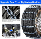 Qoosea Snow Chains for Car 10Pcs Tire Chains for SUV Manganese Steel Tire Chains Heavy Duty Universal Anti-Slip Chains for Ti